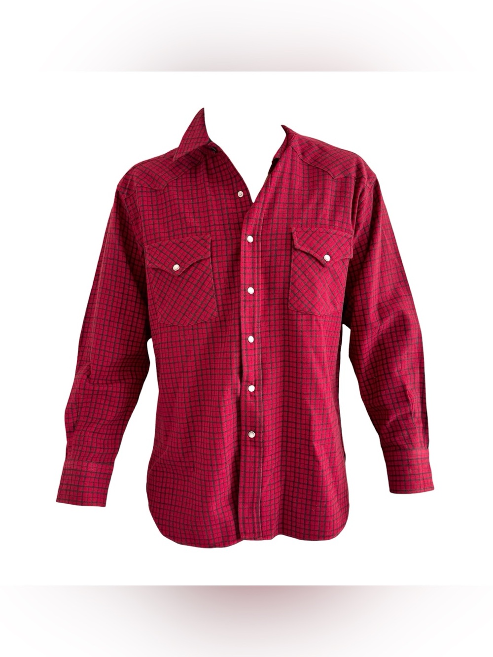 Vintage Pendleton Red Wool Western Wear Long Sleeve Shirt Pearl Snaps